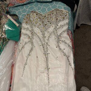 Cerulean/White Strapless Dress